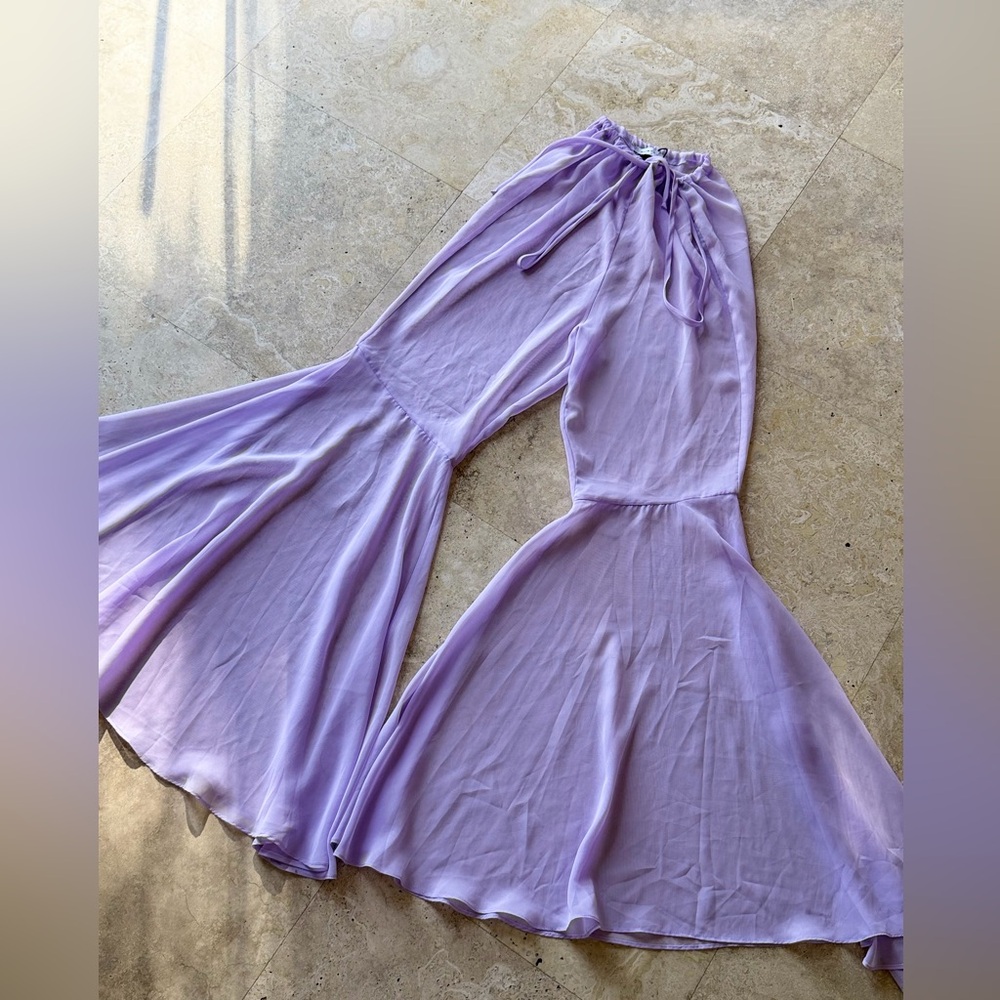 BumpSuit Chiffon Flare‎ Pant in Lilac